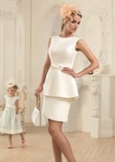Бяла лятна рокля Peplum