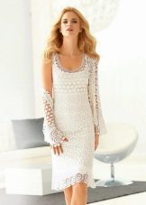 strikket sommer kjole hvid