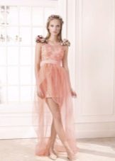 Розова абитуриентска рокля къса