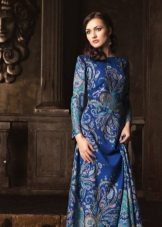 Kleid aus Pavloposad Schals blau