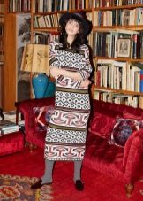 Woolen dress with a pattern