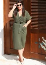 Military Wrap Dress for Fat Women with Apple Pattern