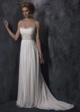 Empire style wedding dress with train