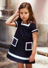 A-linje klänning med fickor för flickor 3-5 år