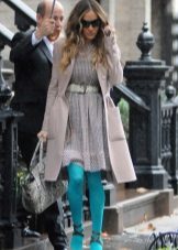 green tights to a gray dress