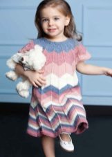 Лятна плетена рокля за момичета 5 години