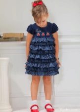 Elegant multi-tiered polka dot dress for girls