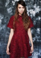 crimson tweed dress