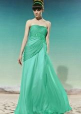 rochie verde de seară de organza