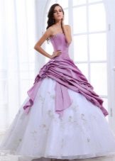 двуцветна сватбена рокля от органза