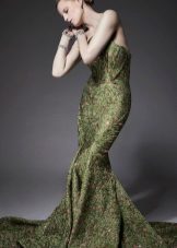 zelené brokátové mořská panna šaty