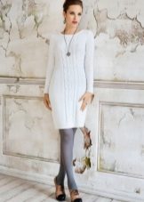 Gray tights for a white dress