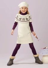 Pletené zimné tunika šaty pre dievčatá