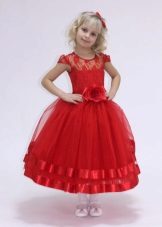 Vestido de formatura no jardim de infância vermelho curto
