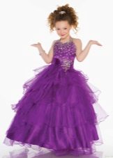 Pakaian Tahun Baru untuk gadis ungu dengan pasta