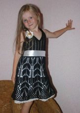 Плетена плетена рокля за момиче на 5 години