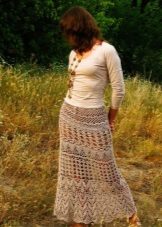 Straight crocheted skirt