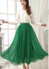 svijetlo zelena šifonska suknja