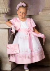 Bolero και τσάντα για ένα κομψό αφράτο φόρεμα για ένα κορίτσι
