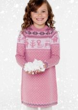 Zimska pletena haljina za djevojke print
