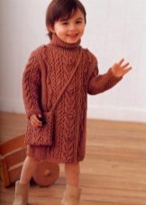 Vestido de suéter de invierno con trenzas para niñas