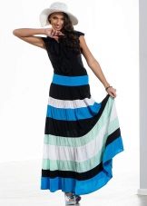 falda ancha de rayas de colores