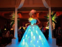Vestido de casamento azul LED
