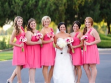 Karstās rozā līgavas māsa kleitas