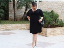 Modna haljina od tri četvrtine rukava za debeljušku ženu