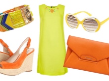 orange gul klänning tillbehör