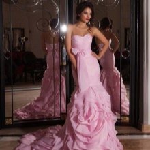 Кристална розова сватбена рокля
