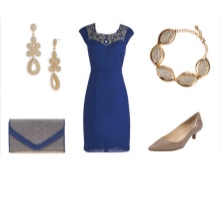 תכשיטים ואביזרים לשמלה בצבע כחול כהה