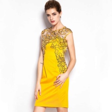 Žlté krátke šaty z Číny