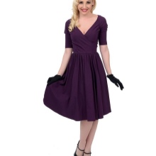 50-ųjų violetinė paprasta suknelė
