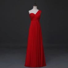 Дълго червена плисирана рокля Empire