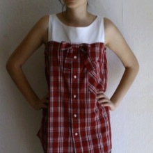 An example of a dress with a shirt from a men's shirt