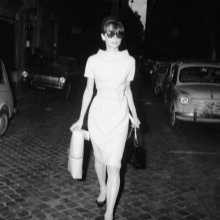 Strakke midi-jurk uit de jaren 60
