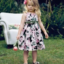 Färg a-line klänning för flickor 3-5 år