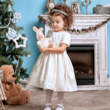 Novogodišnja bijela puhasta haljina za djevojčicu
