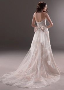 Open Back Wedding Dress with Bow