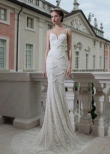 Long avant-garde wedding dress