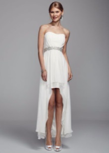 A lengthening short wedding dress