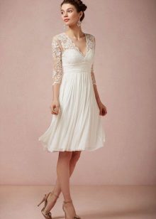 Skládané sukně krátké svatební šaty