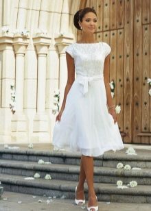 Short retro style wedding dress