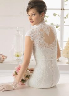Lace cut-out on a wedding dress