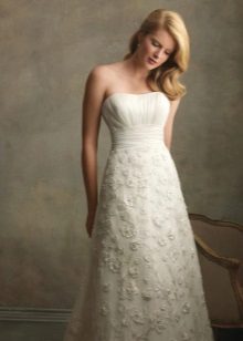 Wedding dress with lace skirt