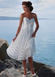 Paplūdimio šifono vestuvinė suknelė