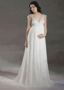 Vestido de novia de maternidad simple imperio