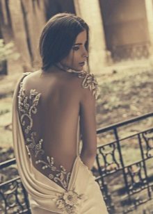 Görög stílusú nyitott vissza szexi esküvői ruha