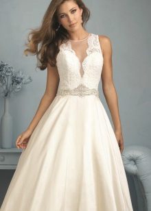 A-Line V-Neck Lace Wedding Dress